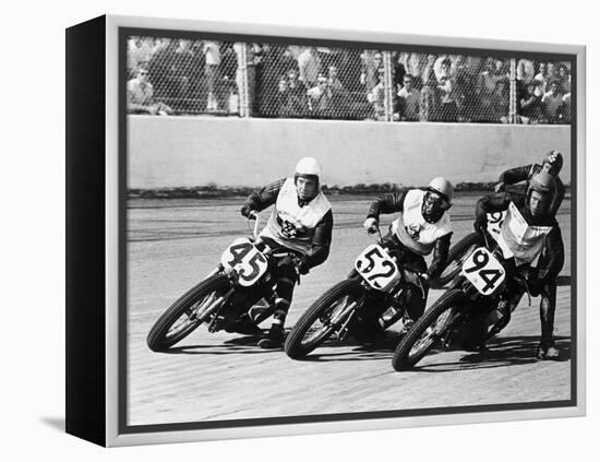 Competitors in a Dirt Track Race, America-null-Framed Premier Image Canvas