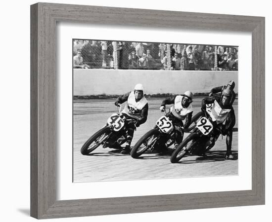 Competitors in a Dirt Track Race, America-null-Framed Photographic Print