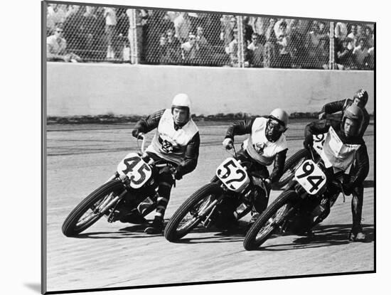 Competitors in a Dirt Track Race, America-null-Mounted Photographic Print