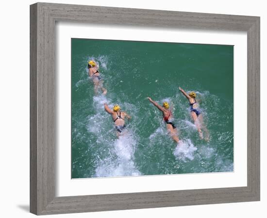 Competitors in the Henley and Grange Swimming Race-Robert Francis-Framed Photographic Print