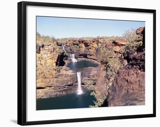 Complete View of All Four Stages of the Mitchell Falls, Kimberley, Western Australia, Australia-Richard Ashworth-Framed Photographic Print