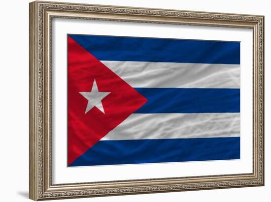 Complete Waved National Flag Of Cuba For Background-vepar5-Framed Art Print