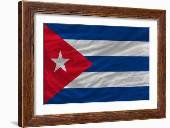 Complete Waved National Flag Of Cuba For Background-vepar5-Framed Art Print