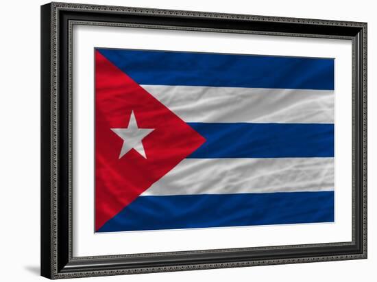 Complete Waved National Flag Of Cuba For Background-vepar5-Framed Art Print