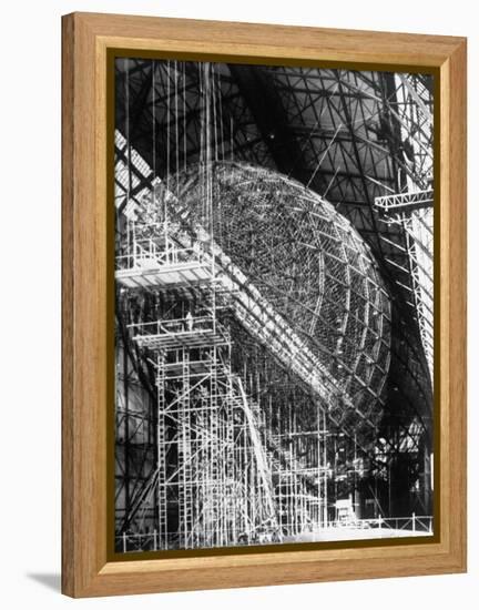 Completed Iron Framework of Zeppelin Supported on Scaffolding at Fabrication Plant-null-Framed Premier Image Canvas