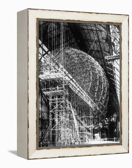 Completed Iron Framework of Zeppelin Supported on Scaffolding at Fabrication Plant-null-Framed Premier Image Canvas