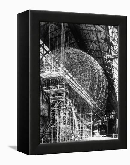 Completed Iron Framework of Zeppelin Supported on Scaffolding at Fabrication Plant-null-Framed Premier Image Canvas