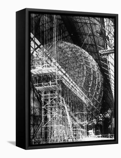 Completed Iron Framework of Zeppelin Supported on Scaffolding at Fabrication Plant-null-Framed Premier Image Canvas