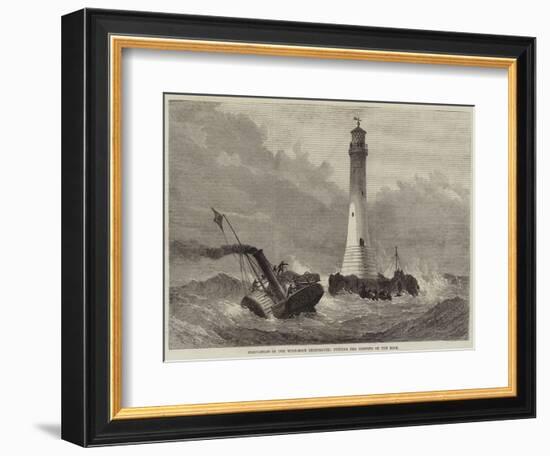 Completion of the Wolf-Rock Lighthouse, Putting the Keepers on the Rock-null-Framed Giclee Print