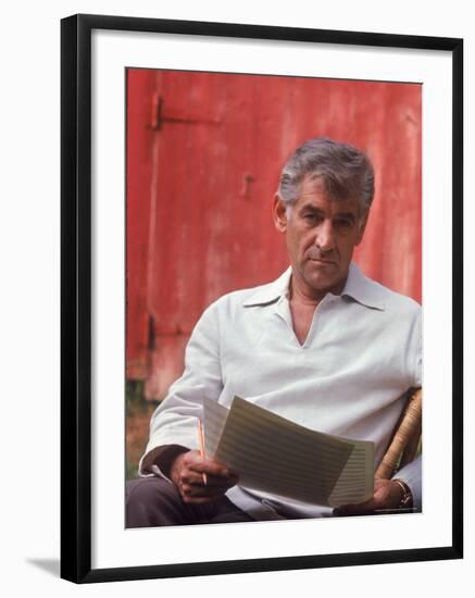 Composer/Conductor Leonard Bernstein-Alfred Eisenstaedt-Framed Premium Photographic Print