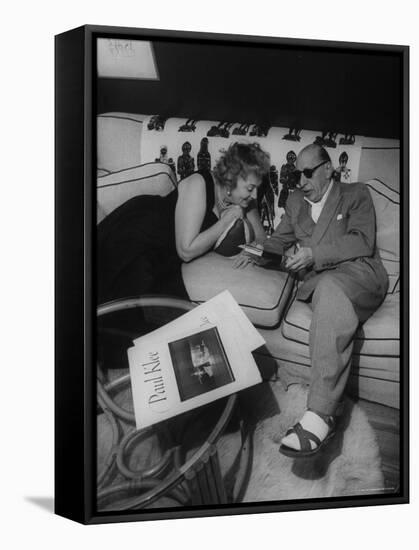 Composer Igor Stravinsky and His Wife Vera Relaxing at Their Hollywood Home-Gjon Mili-Framed Premier Image Canvas