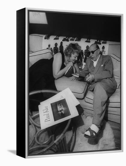 Composer Igor Stravinsky and His Wife Vera Relaxing at Their Hollywood Home-Gjon Mili-Framed Premier Image Canvas