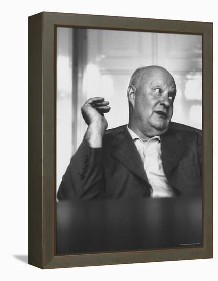 Composer Paul Hindemith Sitting in an Unidentified Office-Michael Rougier-Framed Premier Image Canvas