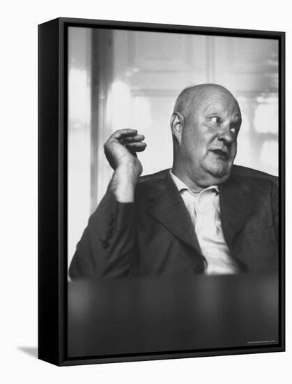 Composer Paul Hindemith Sitting in an Unidentified Office-Michael Rougier-Framed Premier Image Canvas
