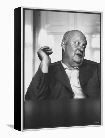 Composer Paul Hindemith Sitting in an Unidentified Office-Michael Rougier-Framed Premier Image Canvas