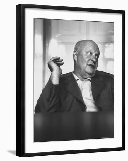 Composer Paul Hindemith Sitting in an Unidentified Office-Michael Rougier-Framed Premium Photographic Print