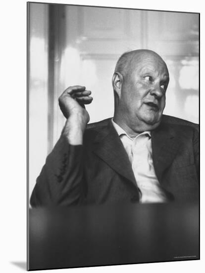 Composer Paul Hindemith Sitting in an Unidentified Office-Michael Rougier-Mounted Premium Photographic Print