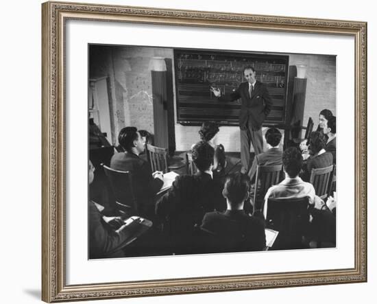 Composer Roy Harris Teaching Music at the Henry Street Settlement-Hansel Mieth-Framed Premium Photographic Print