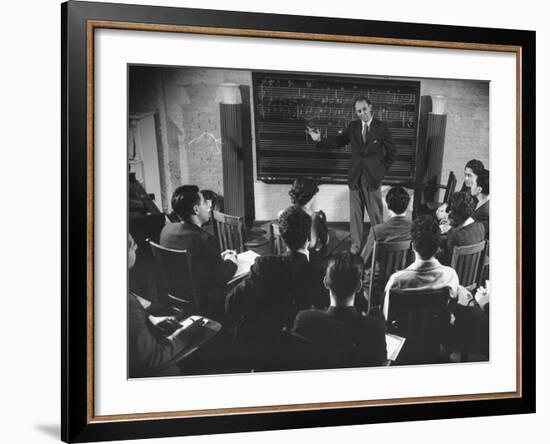 Composer Roy Harris Teaching Music at the Henry Street Settlement-Hansel Mieth-Framed Premium Photographic Print