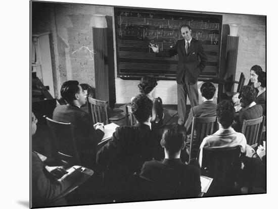 Composer Roy Harris Teaching Music at the Henry Street Settlement-Hansel Mieth-Mounted Premium Photographic Print