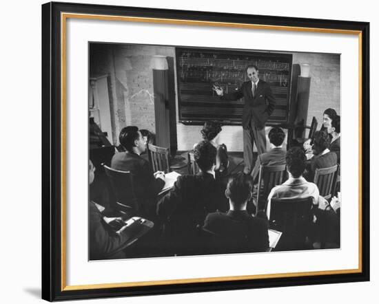 Composer Roy Harris Teaching Music at the Henry Street Settlement-Hansel Mieth-Framed Premium Photographic Print