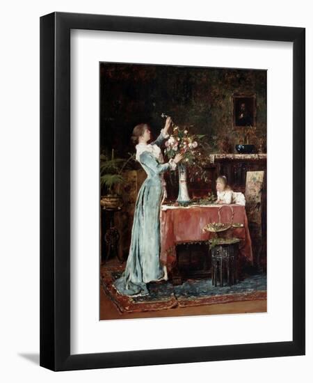 Composing a Bouquet, 1880s-Mihaly Munkacsy-Framed Giclee Print