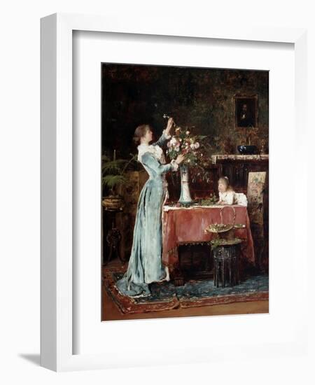 Composing a Bouquet, 1880s-Mihaly Munkacsy-Framed Giclee Print