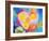 Composing of Blossoms and Slices of Orange Infront of Painted Heart-Alaya Gadeh-Framed Photographic Print