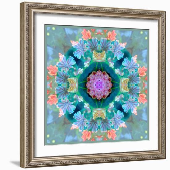 Composing of Flowers in a Mandala Ornament-Alaya Gadeh-Framed Photographic Print