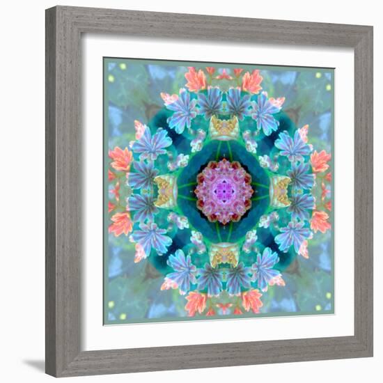 Composing of Flowers in a Mandala Ornament-Alaya Gadeh-Framed Photographic Print