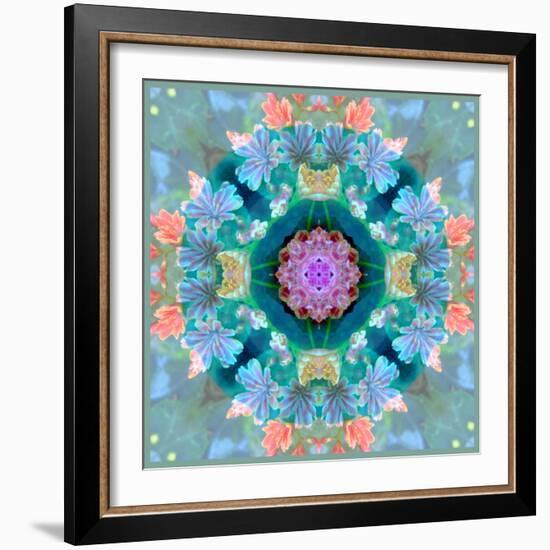 Composing of Flowers in a Mandala Ornament-Alaya Gadeh-Framed Photographic Print