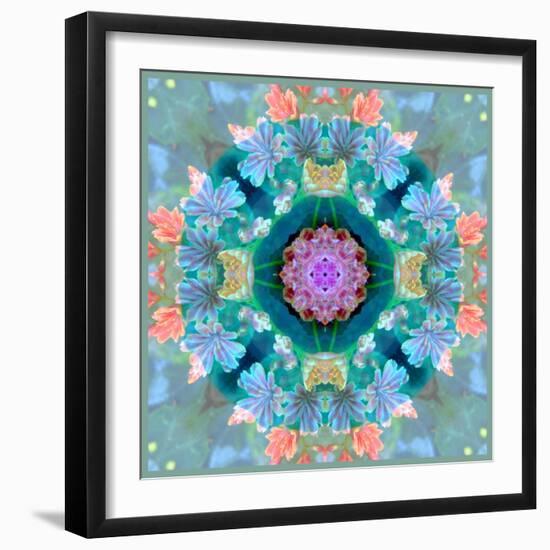 Composing of Flowers in a Mandala Ornament-Alaya Gadeh-Framed Photographic Print