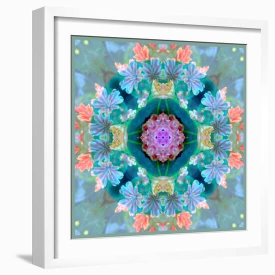 Composing of Flowers in a Mandala Ornament-Alaya Gadeh-Framed Photographic Print