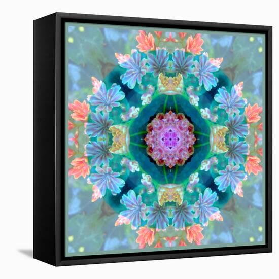 Composing of Flowers in a Mandala Ornament-Alaya Gadeh-Framed Premier Image Canvas