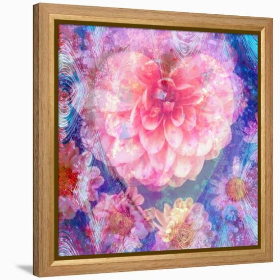 Composing of Flowers, Lines and Heart-Alaya Gadeh-Framed Premier Image Canvas