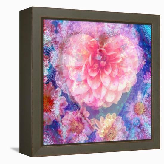 Composing of Flowers, Lines and Heart-Alaya Gadeh-Framed Premier Image Canvas