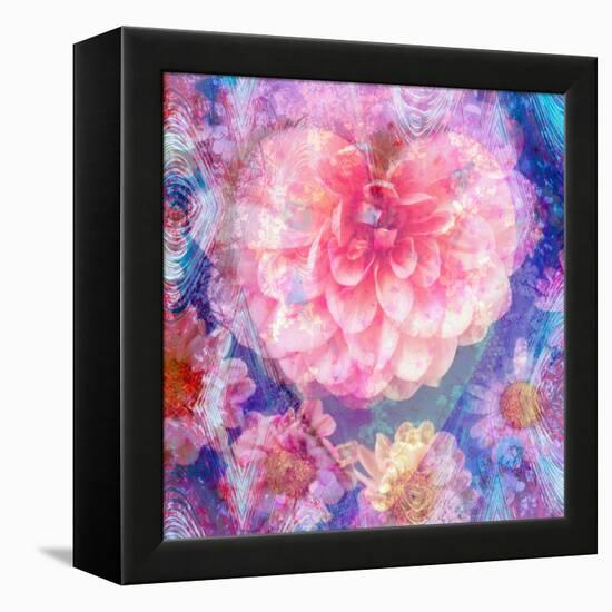 Composing of Flowers, Lines and Heart-Alaya Gadeh-Framed Premier Image Canvas