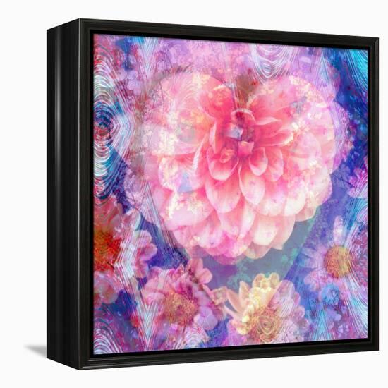 Composing of Flowers, Lines and Heart-Alaya Gadeh-Framed Premier Image Canvas