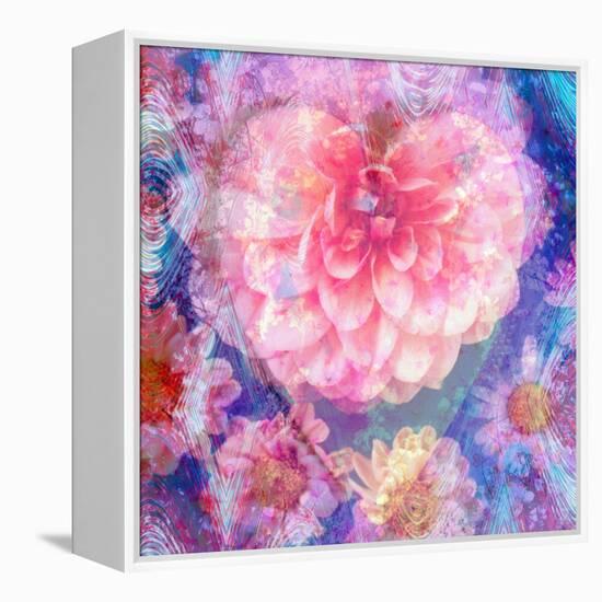 Composing of Flowers, Lines and Heart-Alaya Gadeh-Framed Premier Image Canvas