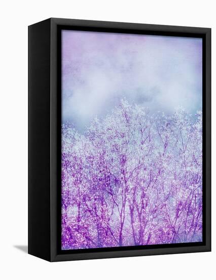 Composing, Trees, Layered with Texture and Paint in Violet and Blue-Alaya Gadeh-Framed Premier Image Canvas