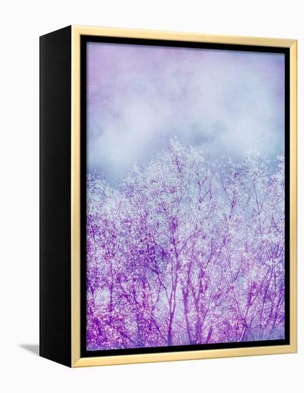 Composing, Trees, Layered with Texture and Paint in Violet and Blue-Alaya Gadeh-Framed Premier Image Canvas