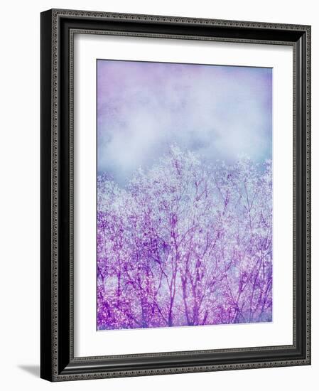 Composing, Trees, Layered with Texture and Paint in Violet and Blue-Alaya Gadeh-Framed Photographic Print