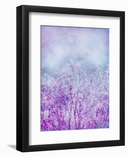 Composing, Trees, Layered with Texture and Paint in Violet and Blue-Alaya Gadeh-Framed Photographic Print