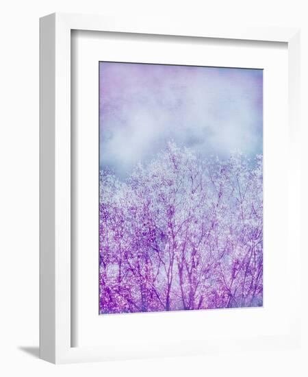 Composing, Trees, Layered with Texture and Paint in Violet and Blue-Alaya Gadeh-Framed Photographic Print