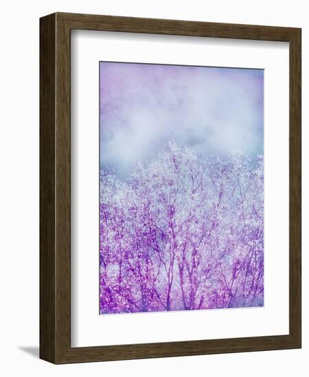 Composing, Trees, Layered with Texture and Paint in Violet and Blue-Alaya Gadeh-Framed Premium Photographic Print