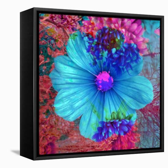 Composing with Blue Flowers-Alaya Gadeh-Framed Premier Image Canvas