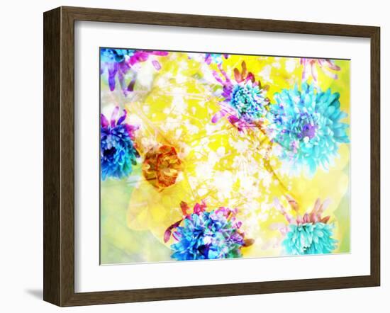 Composing with Coloured Blossoms and Stems-Alaya Gadeh-Framed Photographic Print