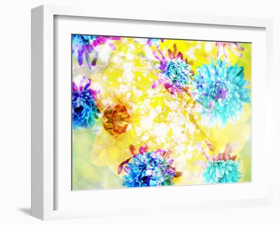 Composing with Coloured Blossoms and Stems-Alaya Gadeh-Framed Photographic Print