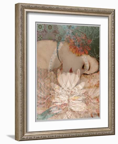 Composing, Woman, Flowers, Asleep-Alaya Gadeh-Framed Photographic Print