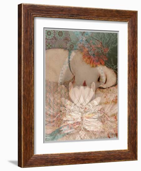 Composing, Woman, Flowers, Asleep-Alaya Gadeh-Framed Photographic Print